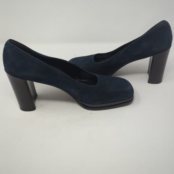 Calvin Klein Blue Suede Heels Made In Italy Womens Size 8.5 - Picture 6 of 8